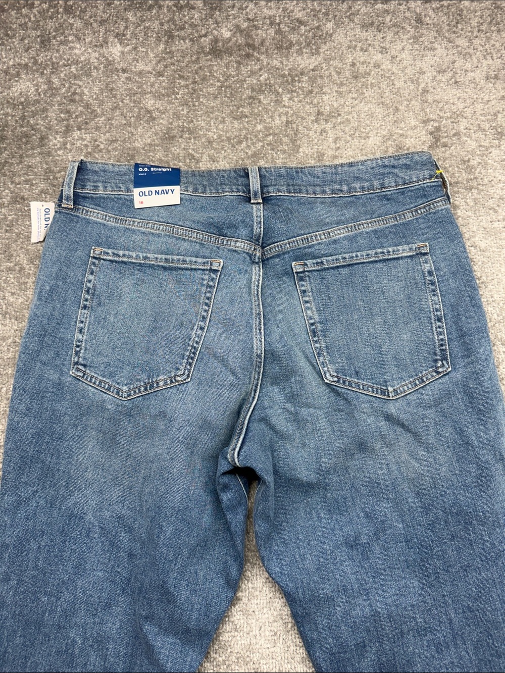 NWT Old Navy OG Straight Leg Blue Jeans Womens 16 High Rise - Picture 11 of 11